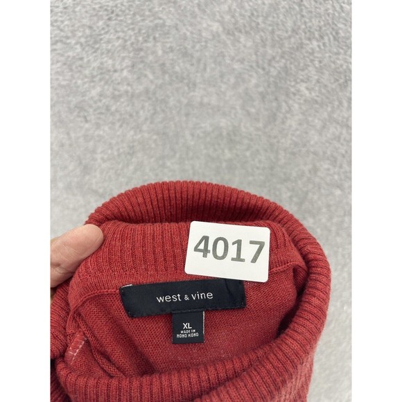 West & Vine Women's Turtleneck Sleeveless Sweater Solid Red Cashmere Blend Sz XL - Picture 6 of 9